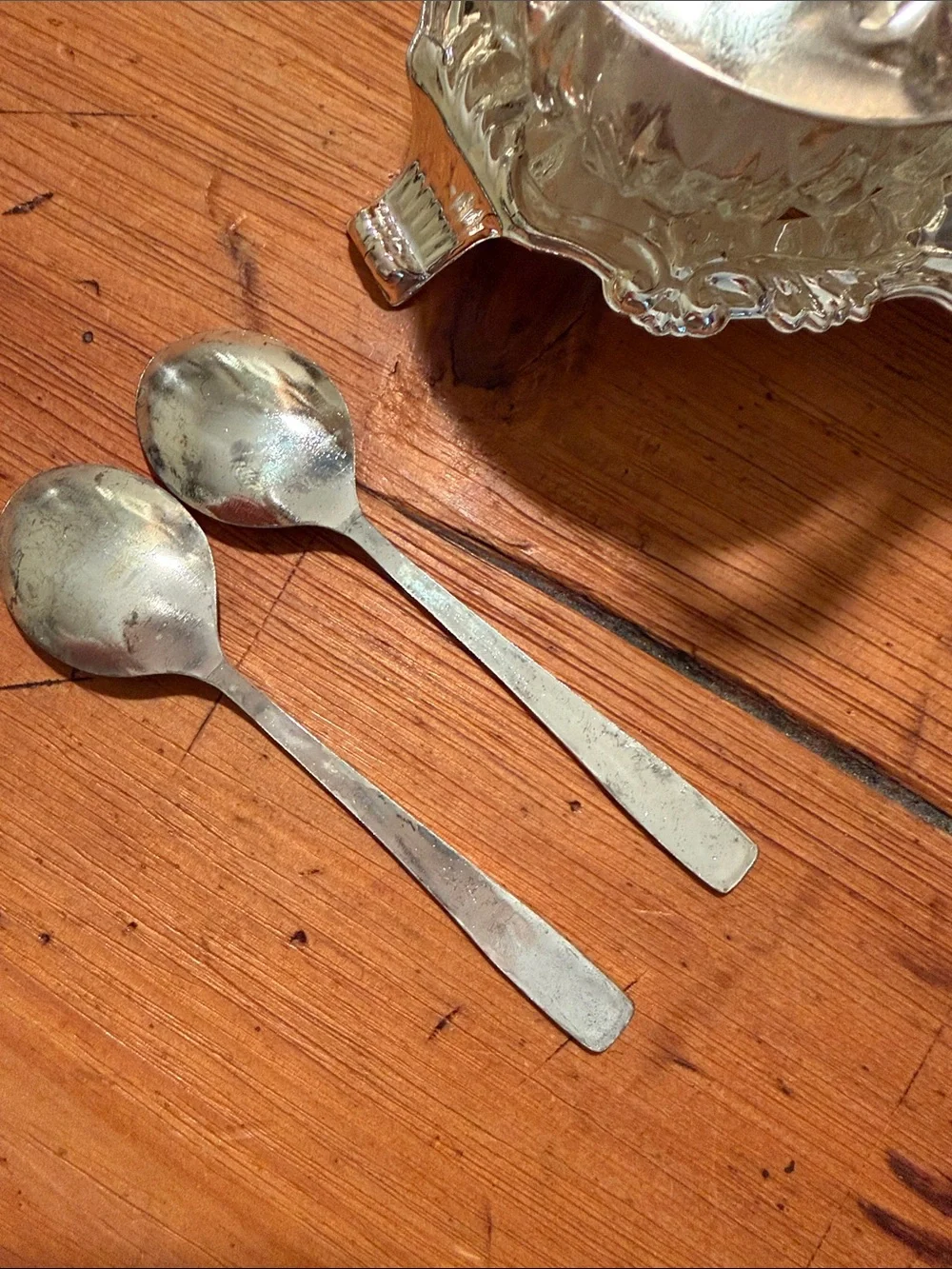 Vintage HUGO Silver-plate Double Condiment Server with Shell Lids and Spoons